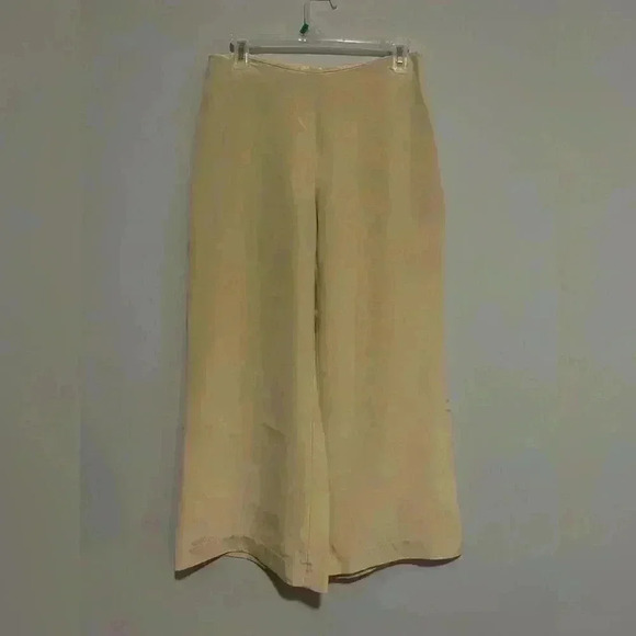 Eileen Fisher Wide Leg 100% Silk Pants Size XS Pull On side Zipper Waist- 29'' - Picture 3 of 6